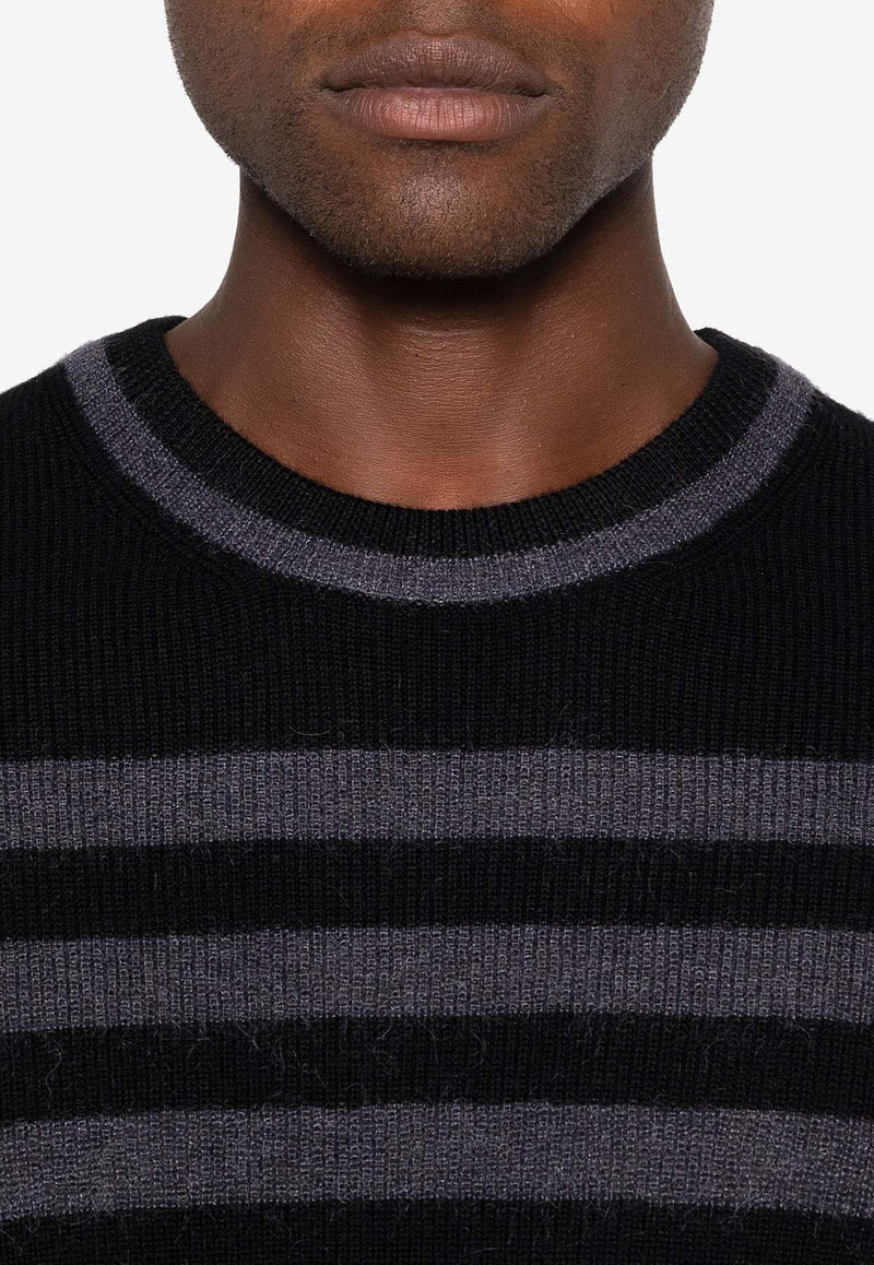 Paul Smith Wool Blend Striped Sweater Black M2R976YN22232_79