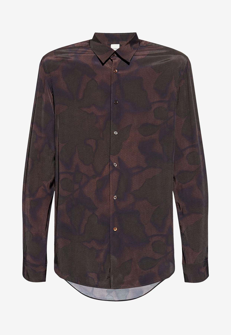 Paul Smith Floral Print Long-Sleeved Shirt Bordeaux M1R901UN02490_73