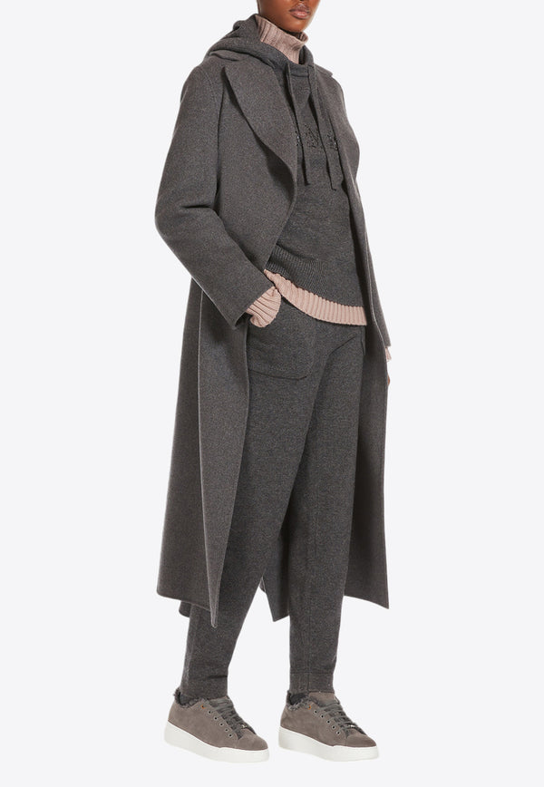 S Max Mara Poldo Belted Wool Coat Gray 2429016043600POLDO_023