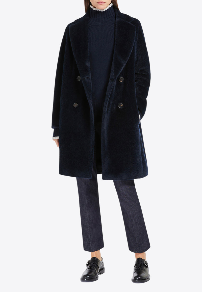 S Max Mara Roseto Alpaca and Wool Coat Midnight Blue 2429016193600ROSETO_005