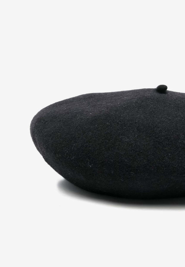 Maison Margiela Four-Stitch Wool Beret  Black SI0TC0001S60384_900