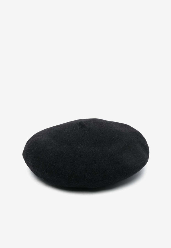 Maison Margiela Four-Stitch Wool Beret  Black SI0TC0001S60384_900