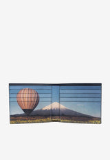 Paul Smith Stripe Balloon Mount Fuji Leather Bi-Fold Wallet Black M1A4832NMFUJI_79