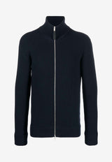 Maison Margiela Ribbed Zip-Up Cardigan Navy SI1HA0013S17781_511F