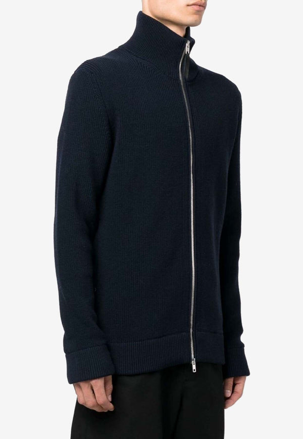 Maison Margiela Ribbed Zip-Up Cardigan Navy SI1HA0013S17781_511F