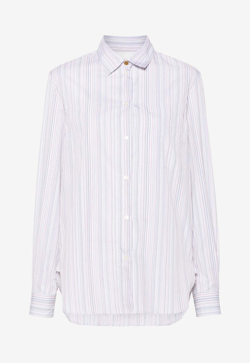 Paul Smith Artist Stripe Long-Sleeved Shirt  White W1R326BN00811_01