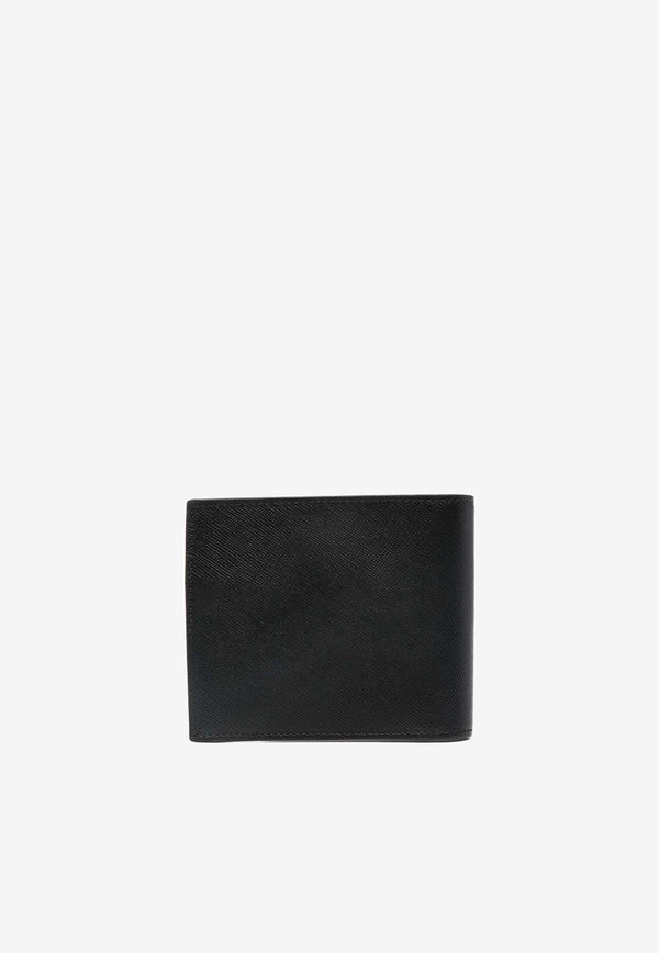 Paul Smith Logo Stamp Leather Bi-Fold Wallet Black M1A4833NMFUJI_79