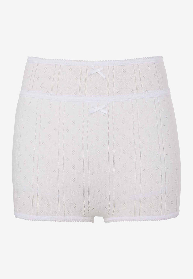 JW Anderson Double-Layer Pointelle Shorts White KW1278YN0389_001