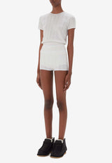 JW Anderson Double-Layer Pointelle Shorts White KW1278YN0389_001