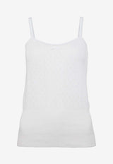 JW Anderson Logo Embroidered Pointelle Tank Top White KW1274YN0389_001