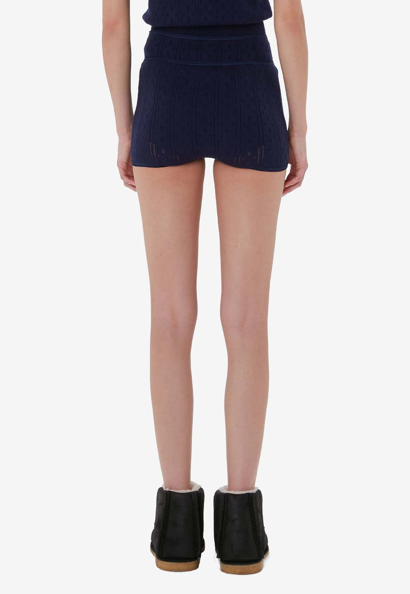 JW Anderson Double-Layer Pointelle Shorts Navy KW1278YN0389_888