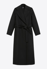 S Max Mara Poldo Belted Wool Coat Black 2429016043600POLDO_013