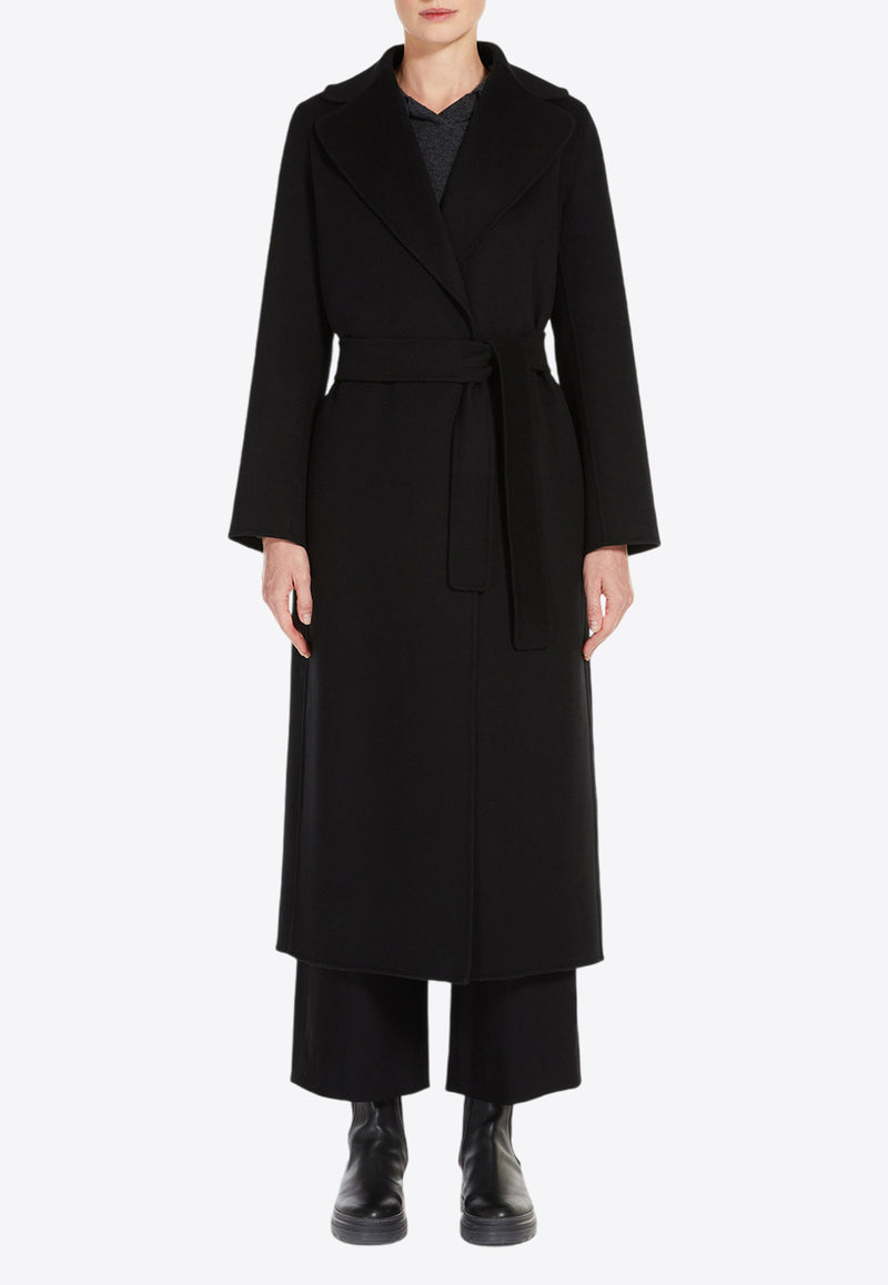 S Max Mara Poldo Belted Wool Coat Black 2429016043600POLDO_013