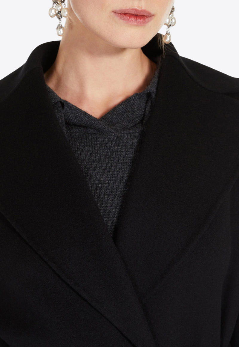 S Max Mara Poldo Belted Wool Coat Black 2429016043600POLDO_013