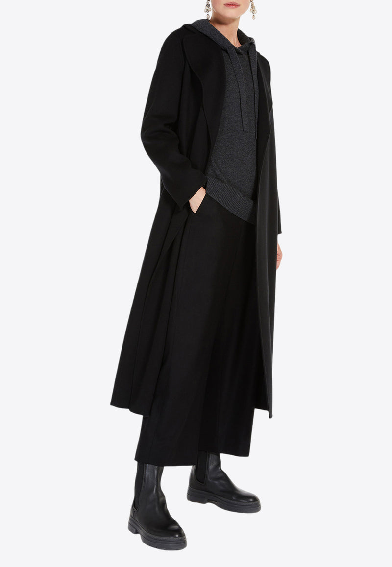 S Max Mara Poldo Belted Wool Coat Black 2429016043600POLDO_013