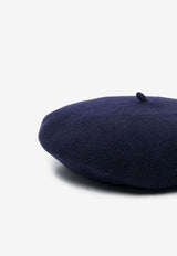 Maison Margiela Four-Stitch Wool Beret  Navy SI0TC0001S60384_511