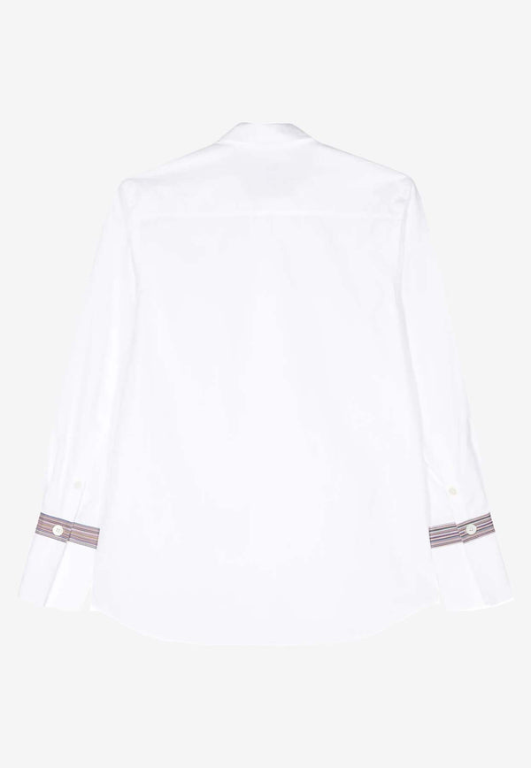 Paul Smith Long-Sleeved Poplin Shirt White W1R329BM10955_01