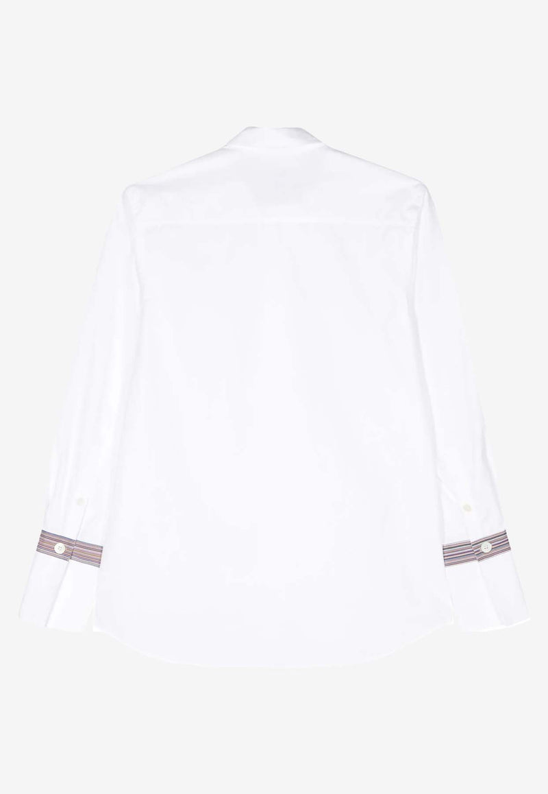 Paul Smith Long-Sleeved Poplin Shirt White W1R329BM10955_01