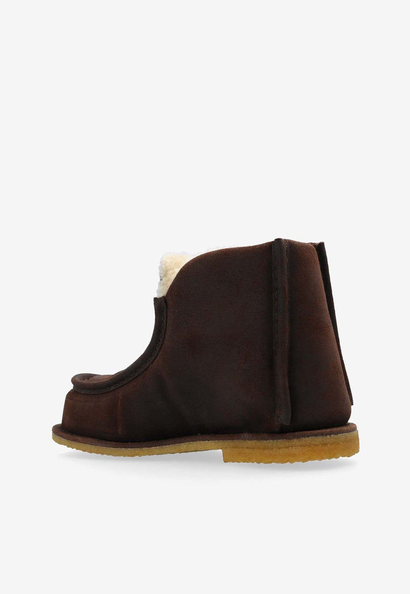 JW Anderson Shearling-Lined Suede Boots Brown ANW43065A20103_567