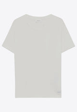 Saint Laurent Logo Tag Crewneck T-shirt White 810277Y37RY_9502