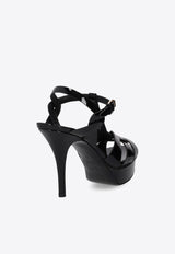 Saint Laurent Tribute 105 Calf Leather Platform Sandals Black 315490AAAOW_1000