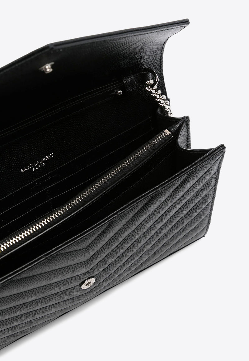 Saint Laurent Cassandre Quilted Leather Clutch Bag Black 377828BOW02_1000