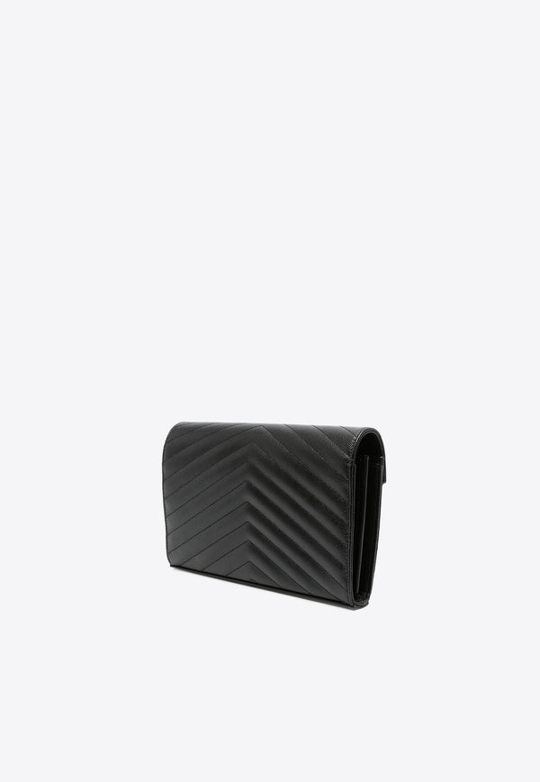 Saint Laurent Cassandre Quilted Leather Clutch Bag Black 377828BOW02_1000