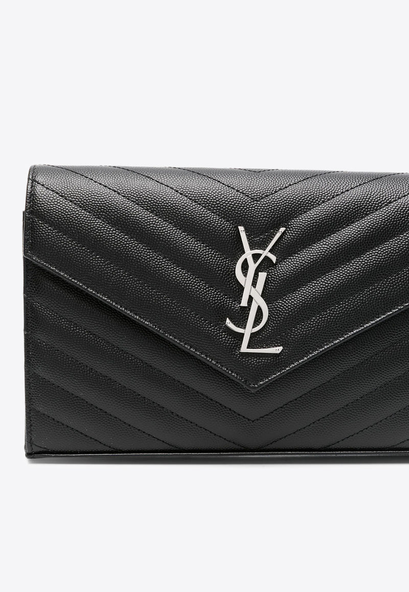 Saint Laurent Cassandre Quilted Leather Clutch Bag Black 377828BOW02_1000