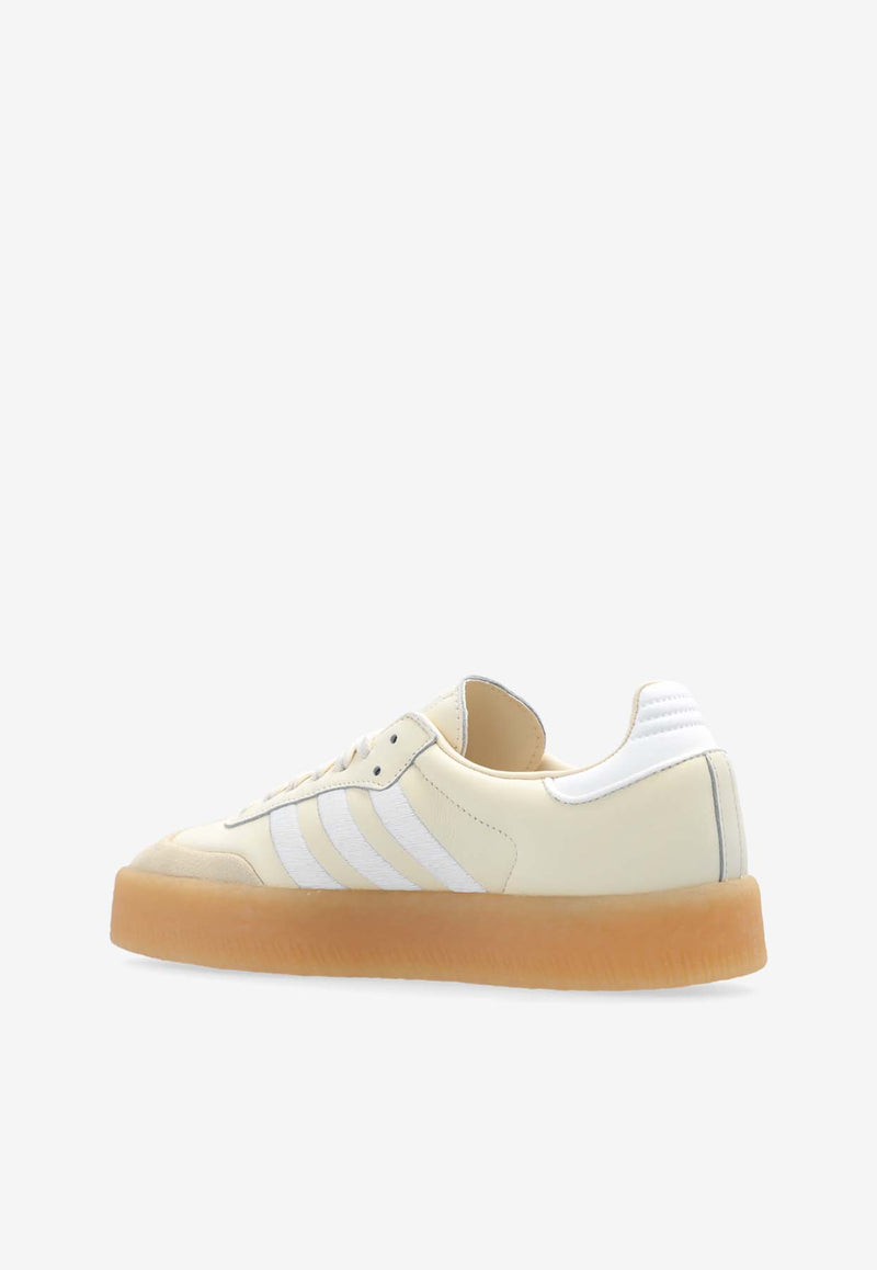 Adidas Originals Sambae Leather Low-Top Sneakers Cream ID0434 0-WONWHI FTWWHT SILVMT