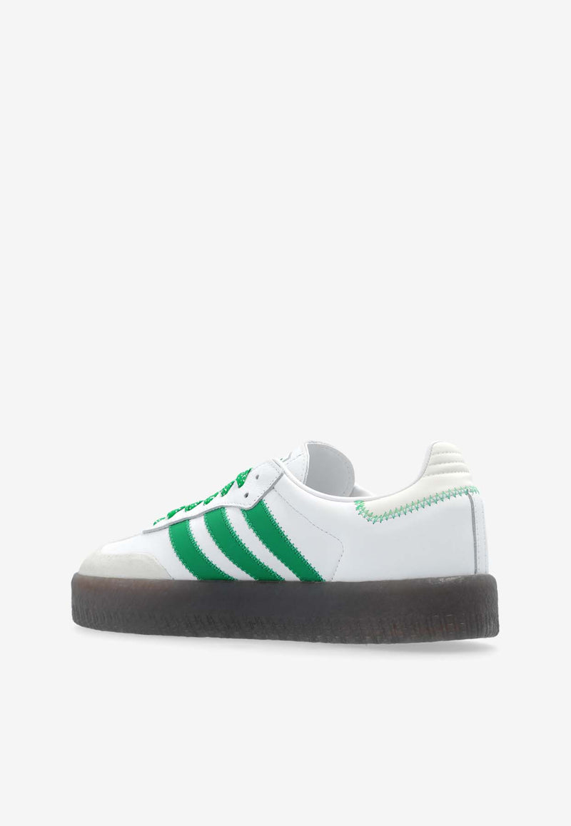 Adidas Originals Sambae Leather Low-Top Sneakers White IE9105 0-FTWWHT GREEN OWHITE