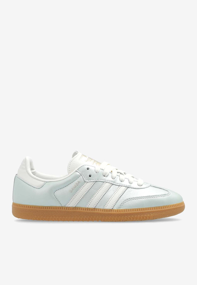 Adidas Originals Samba OG Leather Low-Top Sneakers Green IG1965 0-LINGRN OWHITE CYBEMT