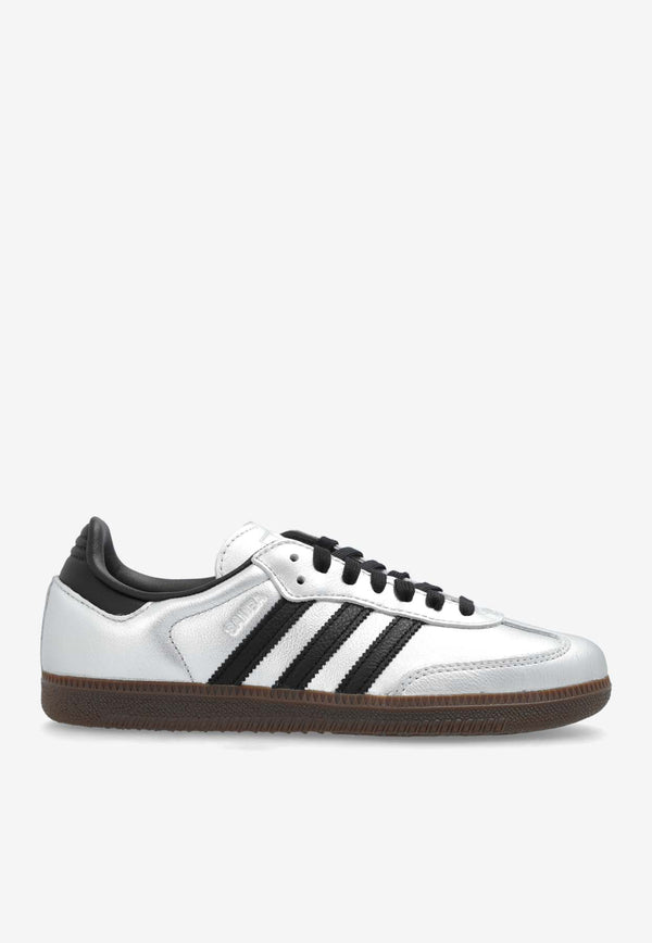 Adidas Originals Samba OG Leather Low-Top Sneakers Silver JI4218 0-SILVMT CBLACK GUM5