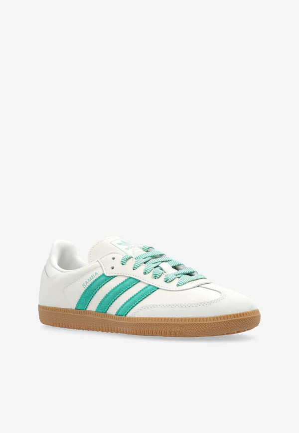 Adidas Originals Samba OG Leather Low-Top Sneakers White JI3906 0-OWHITE COUGRN HAZGRN