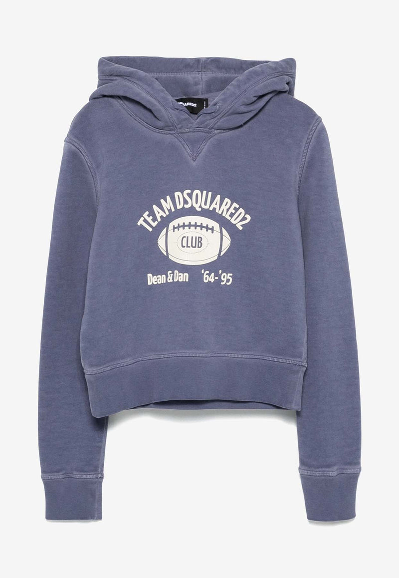 Dsquared2 Logo Print Hooded Sweatshirt Blue S72GU0460S25030_486