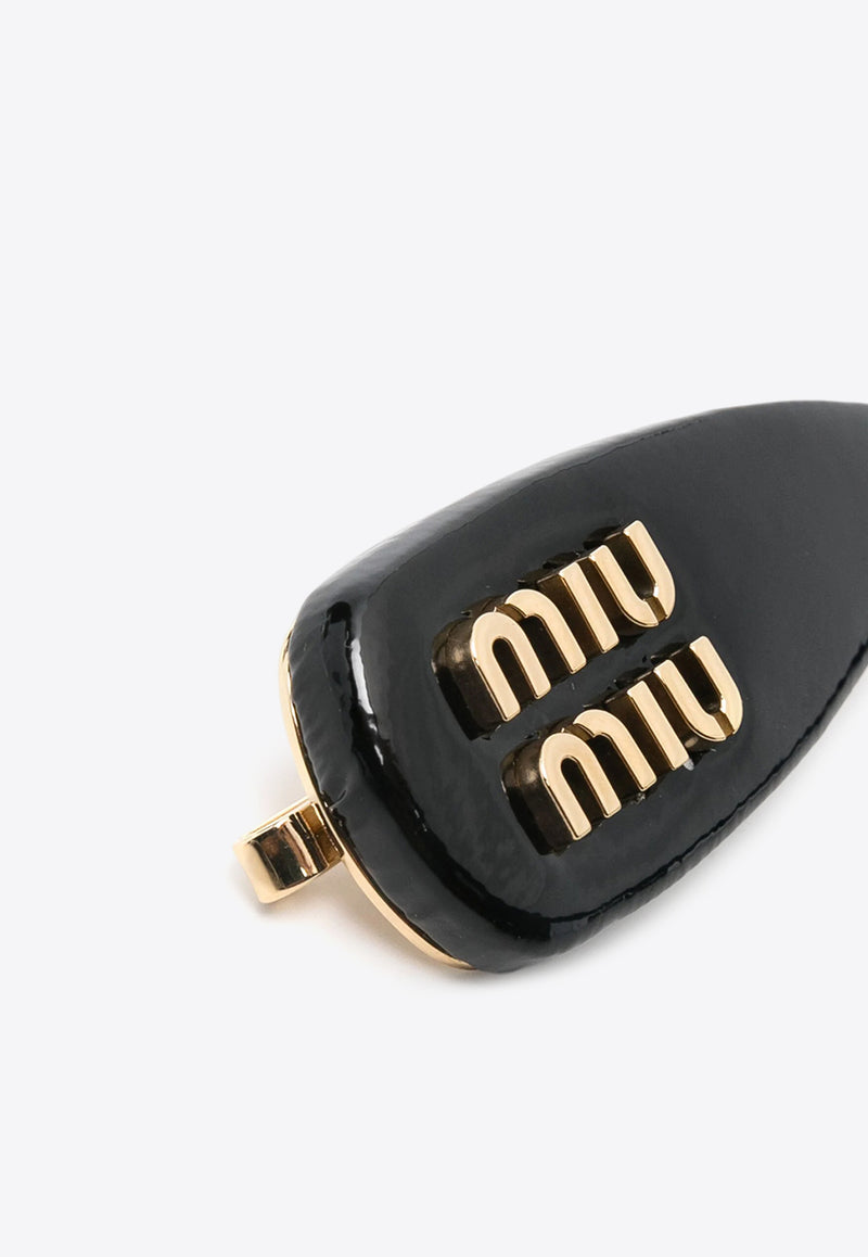 Miu Miu Logo Lettering Hair Clips - Set of 3 Black 5IF1842C3V_F0002