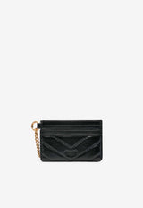 PINKO Galleria Quilted Leather Chain Cardholder Black 102748A1RO_Z99Q