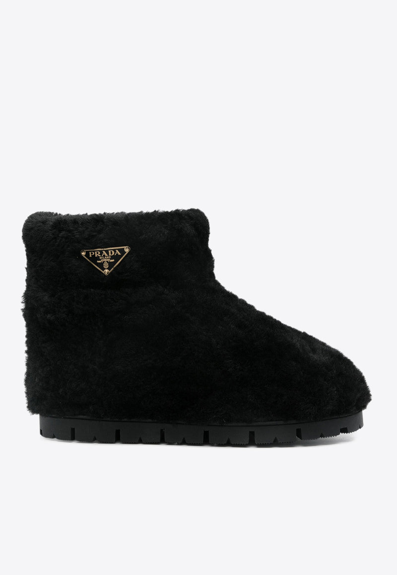 Prada Faux-Shearling Snow Boots Black 1T711NFZG20MPD_F0002