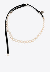 Miu Miu Beaded Leather Necklace Cream 5IC1442CS5_F03Y0