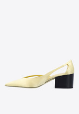 Prada 55 Satin Cut-Out Pumps Yellow 1I741NFB055049_F0222