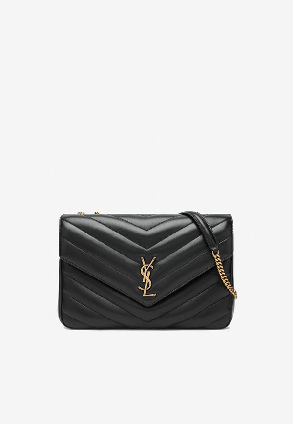 Saint Laurent Large Loulou Quilted Leather Crossbody Bag Black 803541AAEAX/Q_YSL-1000