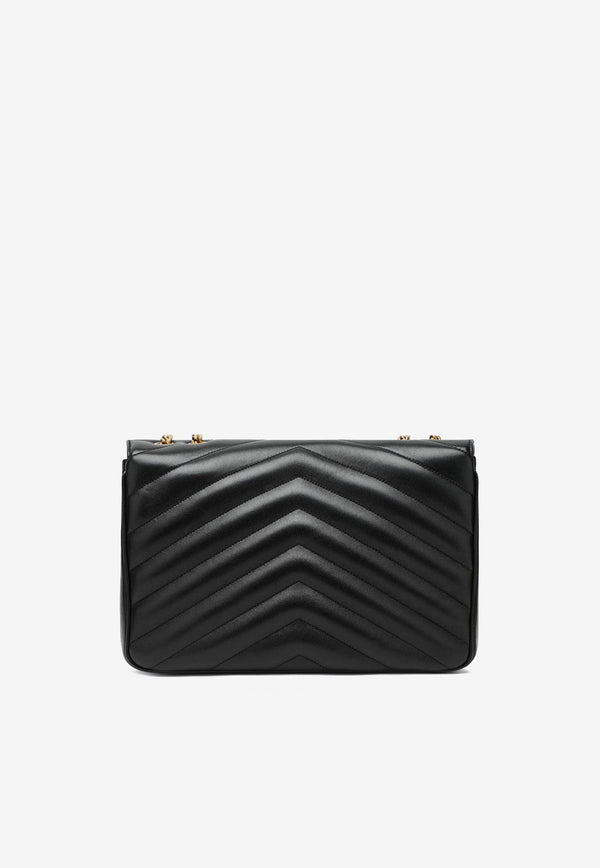 Saint Laurent Large Loulou Quilted Leather Crossbody Bag Black 803541AAEAX/Q_YSL-1000