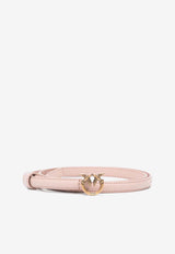 PINKO Love Birds Buckle Leather Belt Pink 102148A0F1_O81Q