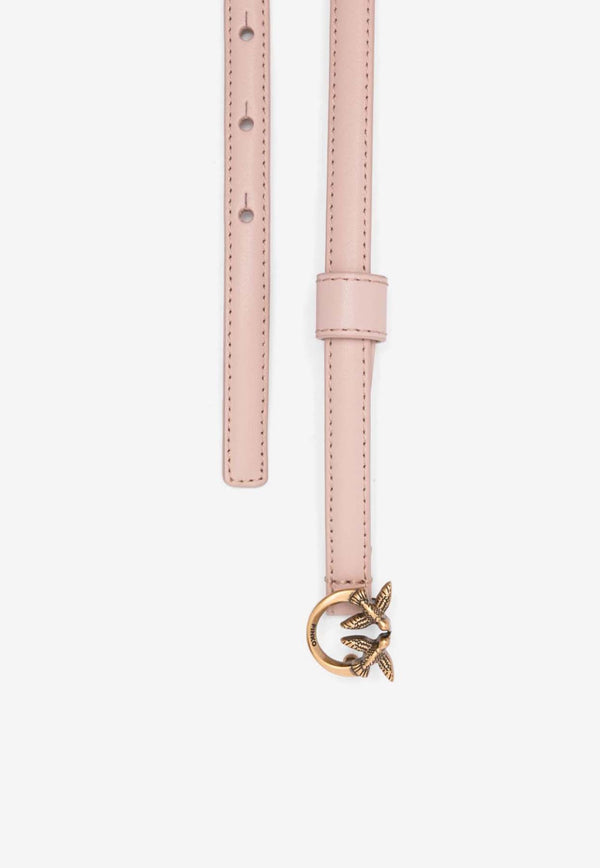 PINKO Love Birds Buckle Leather Belt Pink 102148A0F1_O81Q