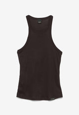 PINKO Cassetta Fine Knit Tank Top Dark Brown 104157A24U_L72