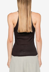 PINKO Cassetta Fine Knit Tank Top Dark Brown 104157A24U_L72