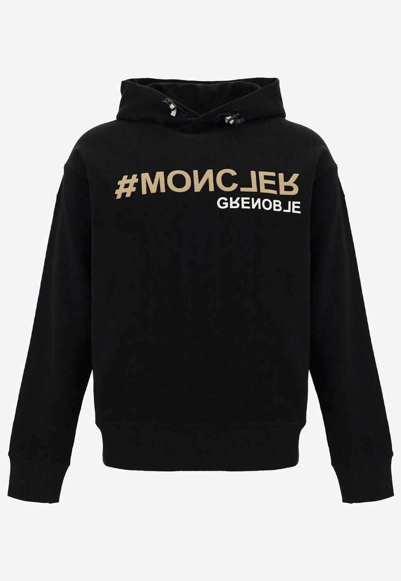 Moncler Grenoble Logo Print Hooded Sweatshirt Black J20978G0003280451_999