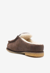 JW Anderson Suede Padded Slippers Brown ANW43230A20103_567