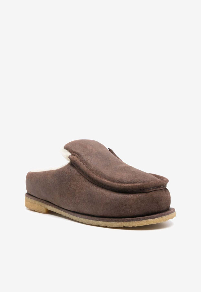 JW Anderson Suede Padded Slippers Brown ANW43230A20103_567