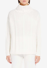 Max Mara Vitalba Wool-Blend Turtleneck Sweater White 2421366012650VITALBA_001