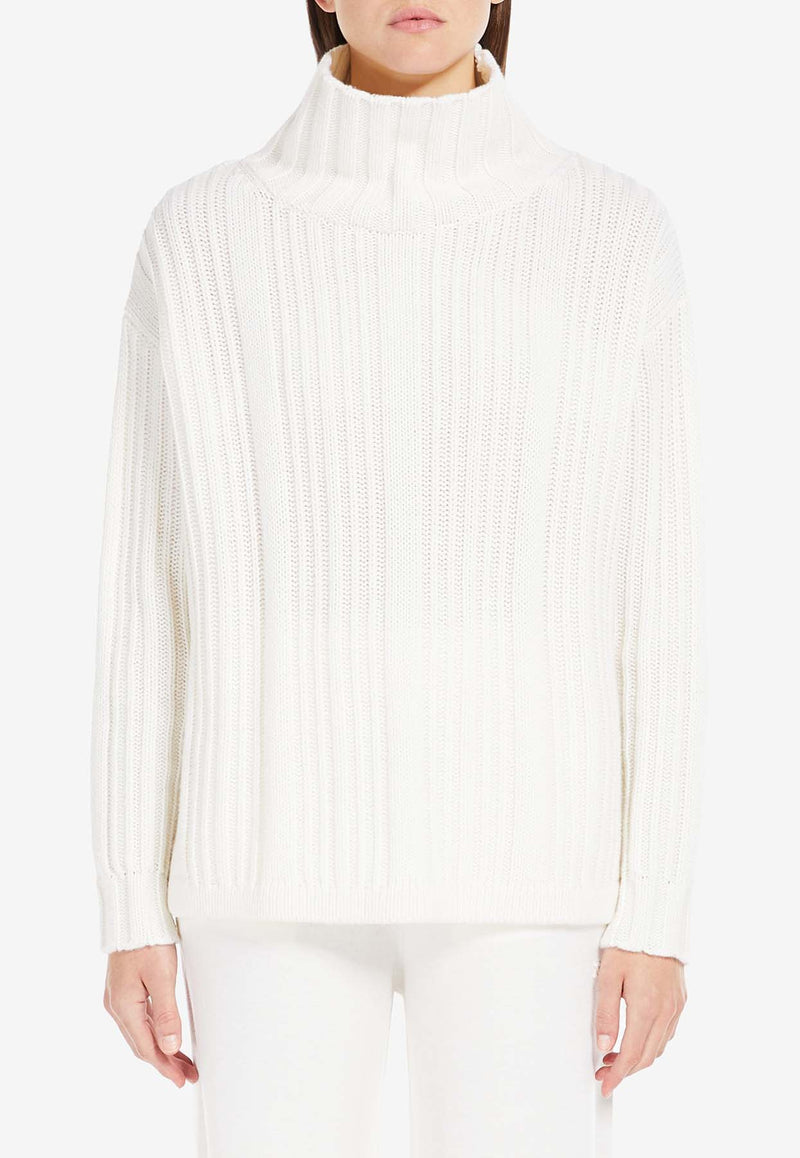 Max Mara Vitalba Wool-Blend Turtleneck Sweater White 2421366012650VITALBA_001